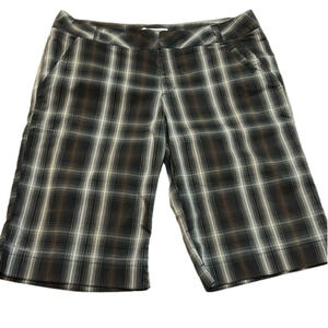 Columbia Titanium Omni-Shield Black Plaid Shorts size 16